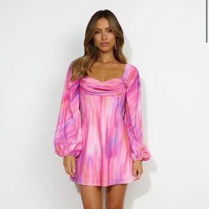 Hello Molly Pink Long Sleeve Dress